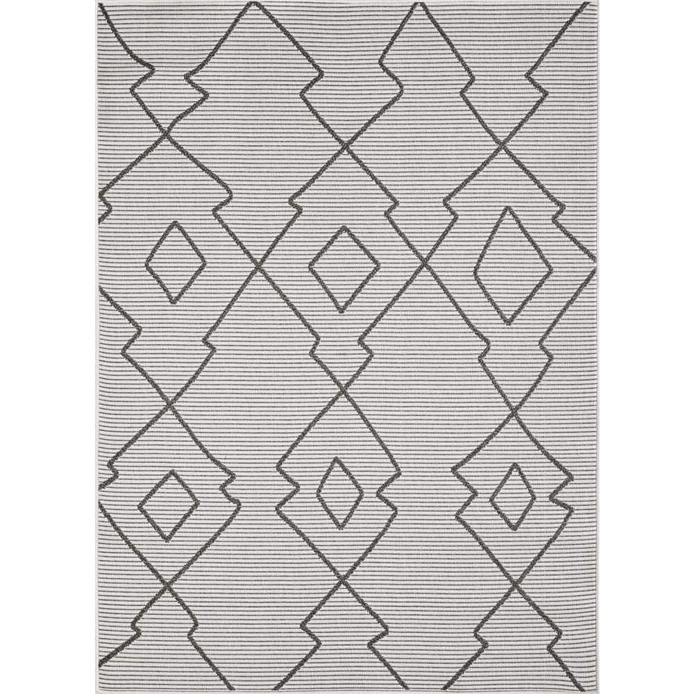 Breyleigh Culton Cream 5 ft. 3 in. x 7 ft. 3 in. Abstract Polypropylene Indoor/Outdoor Area Rug - Hercitys