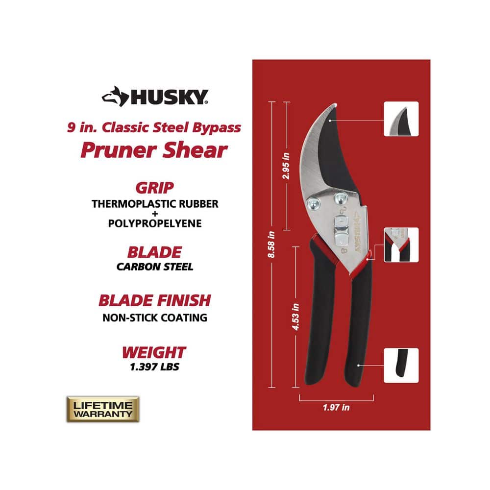 9 in. Classic Steel Bypass Pruner Shears - Hercitys