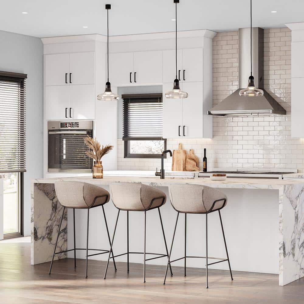 Hargrove 30 in. W x 24 in. D x 34.5 in. H Assembled Plywood Base Blind Corner Kitchen Cabinet in Vesper White Soft Close - Hercitys