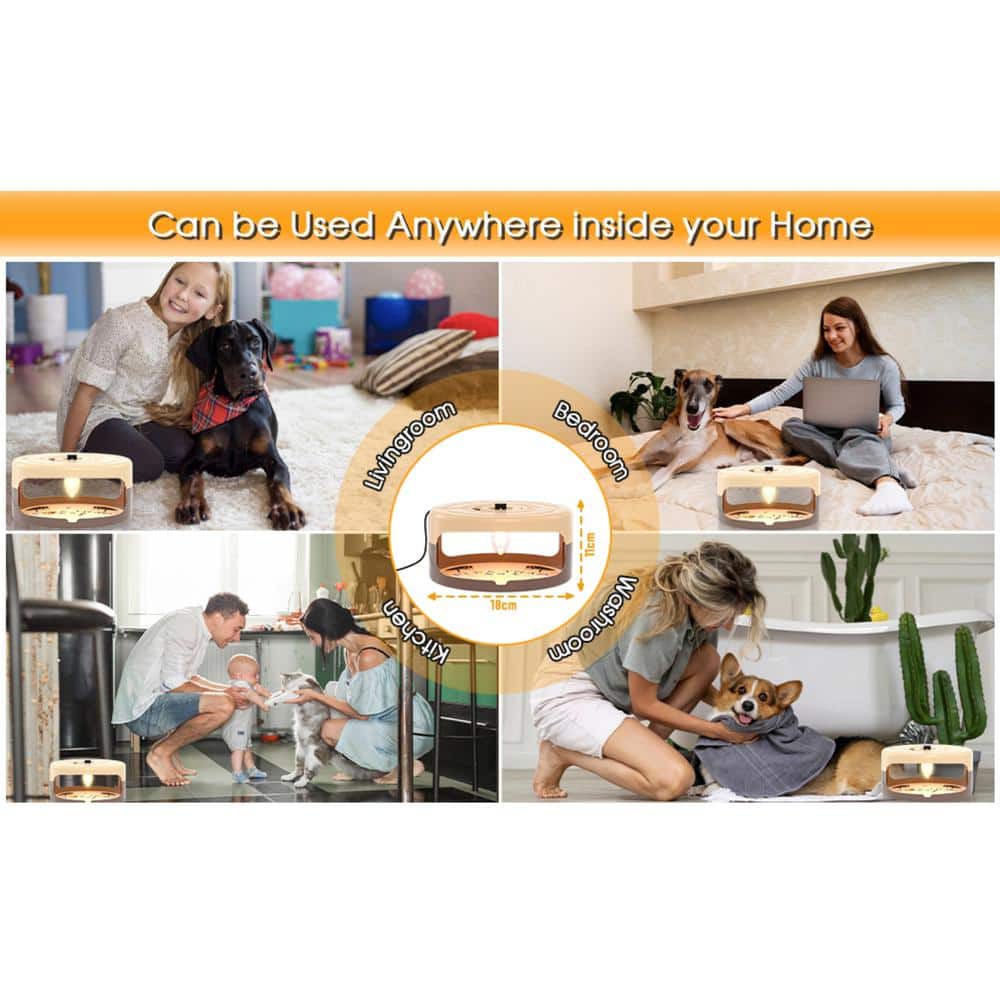 Modern Indoor Flea Traps with 8 Sticky Disc & 4 Bulbs & 2 Electric Wires, Flea Killer Bed Bug Trap Pest Control (2-Pack) - Hercitys