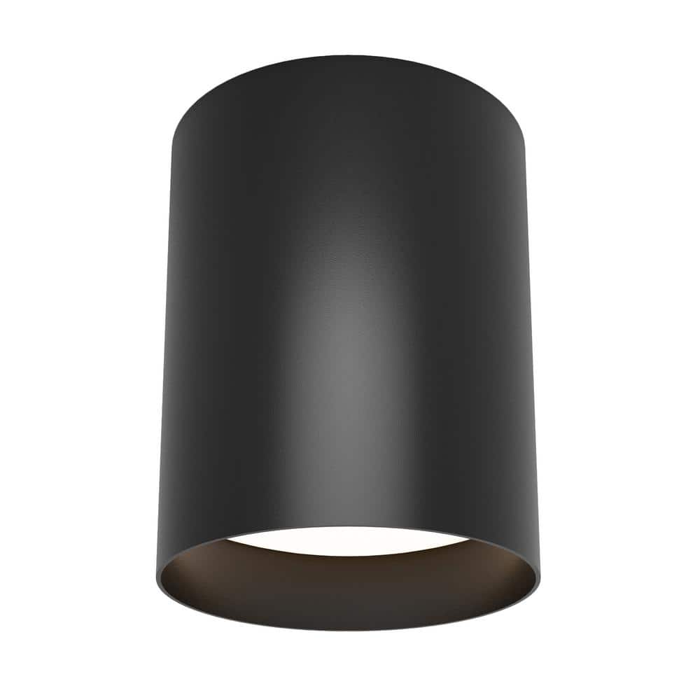 Radius 4.72 in. 1 Light Matte Black Selectable 3 CCT Integrated LED Flush Mount Ceiling Light Light - Hercitys