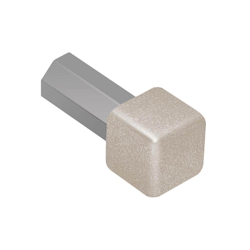 Quadec Cream Textured Color-Coated Aluminum 1/2 in. x 1 in. Metal Inside/Outside Corner - Hercitys