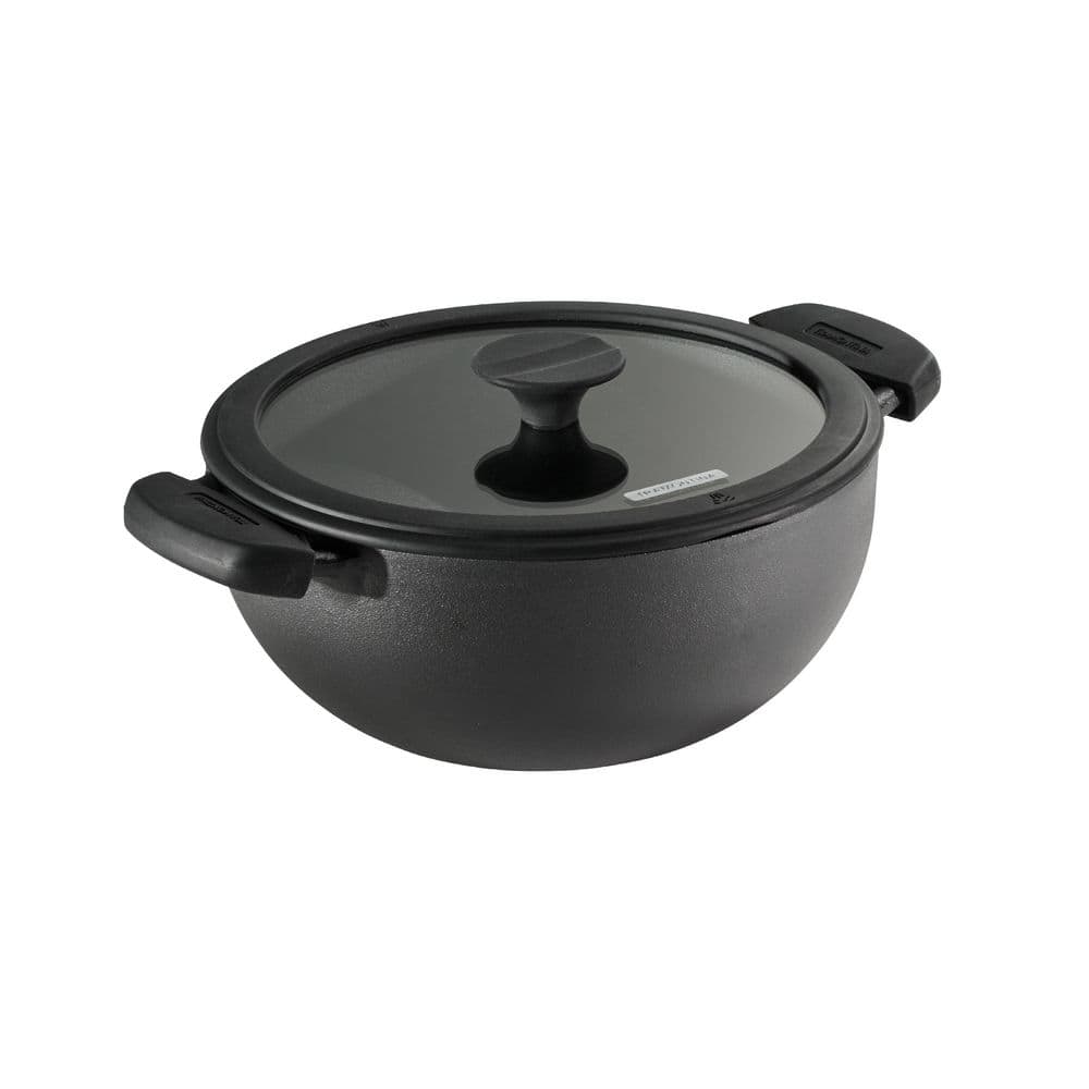 Utsava 3.9 qt. Pre-Seasoned Cast Iron Kadai with Lid – 10 in. Dia, Gas/Electric/Induction Compatible, Cooking Pan - Hercitys