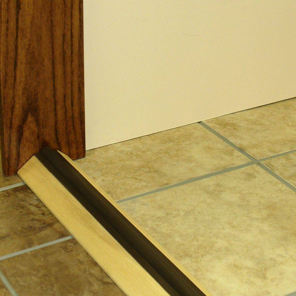 High 3-1/2 in. x 64 in. Unfinished Hardwood Threshold with Flexible Vinyl Seal - Hercitys