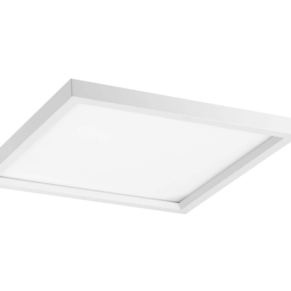 Vantage 15 in. sq. 1-Light White LED Flush Mount with White Acrylic Diffuser - Hercitys