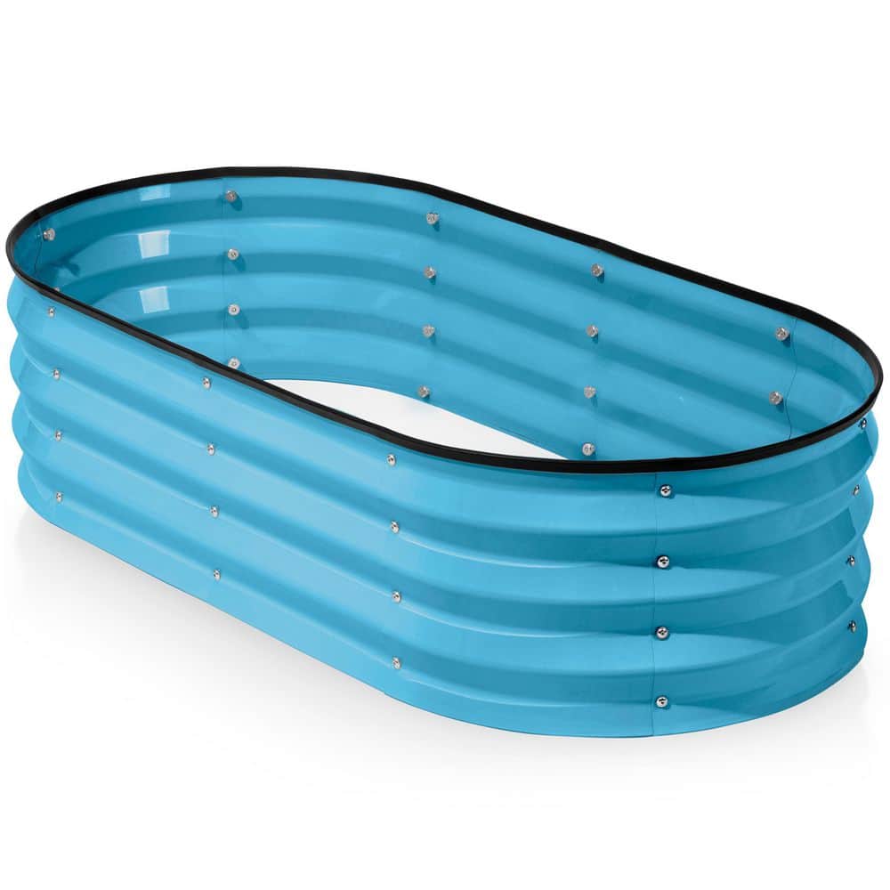 Metal Raised Garden Beds Outdoor 4 x 2 x 1 ft. Planter Raised Beds for Gardening, Vegetables, Flowers (Teal) - Hercitys
