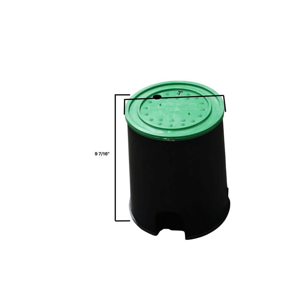 7 in. Round Irrigation Ground Valve Box and Lid Combo - Hercitys