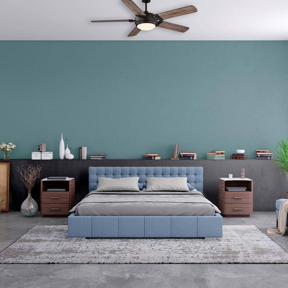 Blakeridge 60 in. White Color Changing Integrated LED Bronze Indoor/Outdoor Ceiling Fan with Light Kit and Remote - Hercitys