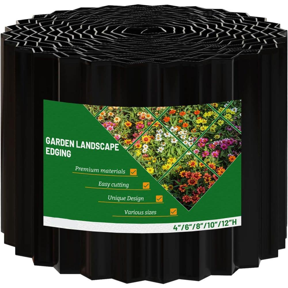 6 in. x 40 ft. Corrugated Metal Garden Edging, Sturdy Lawn and Landscape Border for Flower Beds and Yards - Hercitys