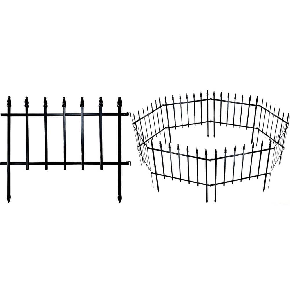 Decorative Metal Garden Fence Panels 18 High Rustproof Animal Barrier for Dog Pet Outdoor Patio Border 5 Pack - Hercitys