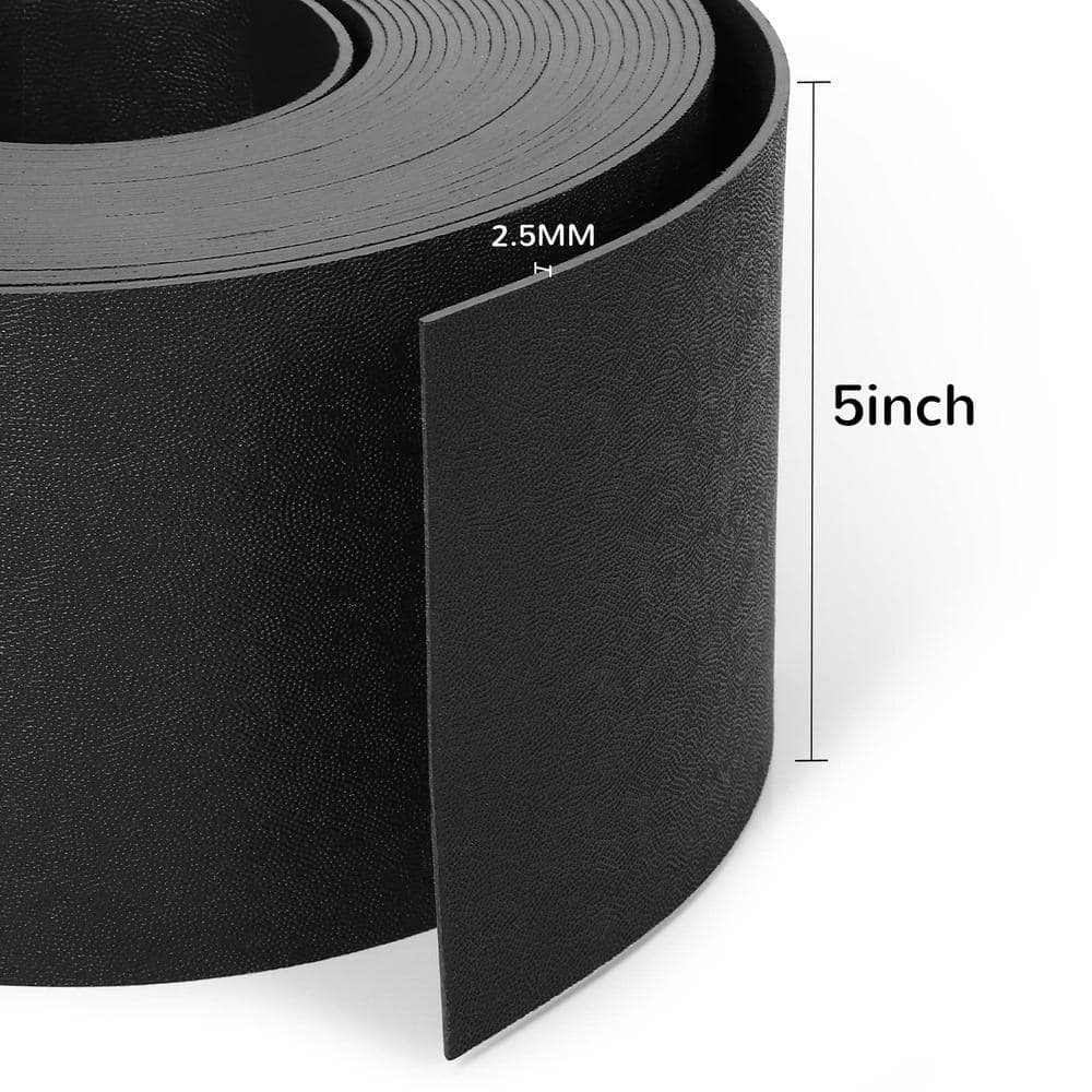 60 ft. x 0.098 in. x 5 in. Flexible & Strengthened Black Plastic Garden Landscape Edging (60 ft. with 18-Pieces Stakes) - Hercitys