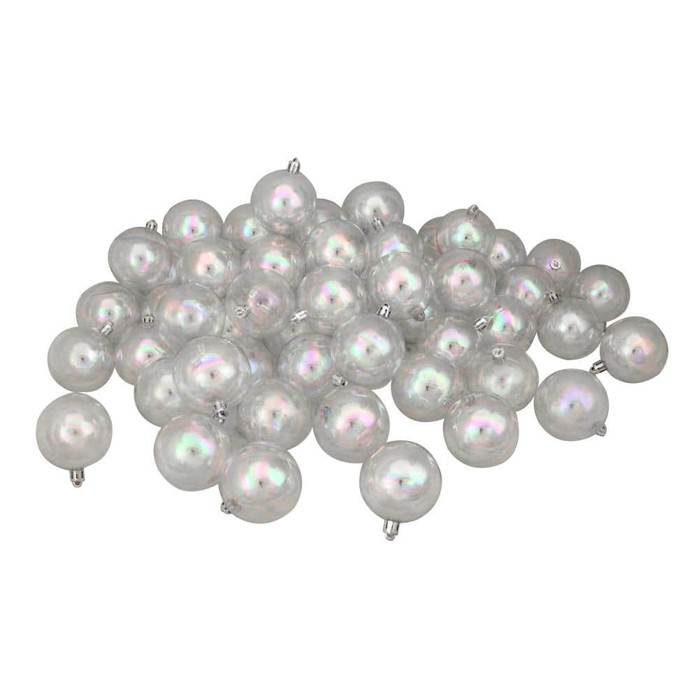Clear Iridescent Shatterproof Christmas Ball Ornaments (60-Count) - Hercitys