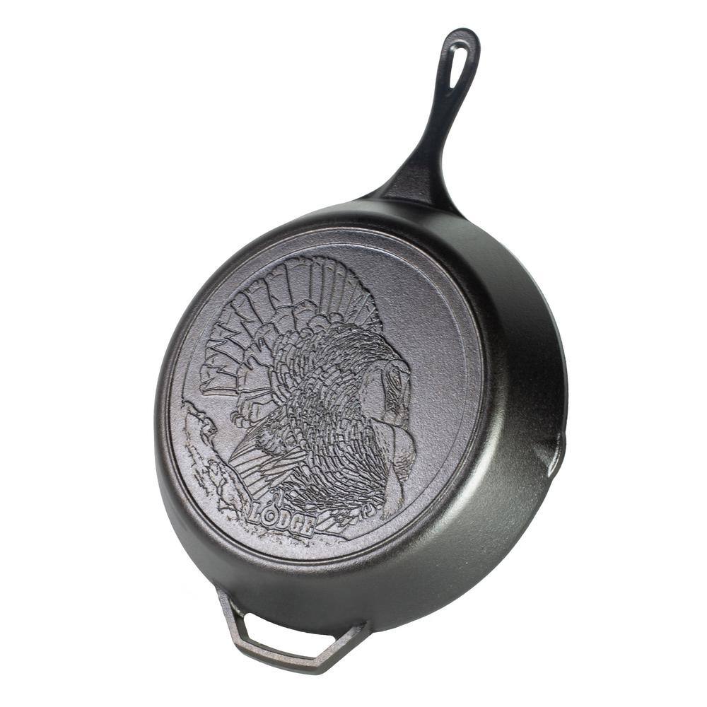 Wildlife Series 13.25 in. Cast Iron Turkey Skillet - Hercitys