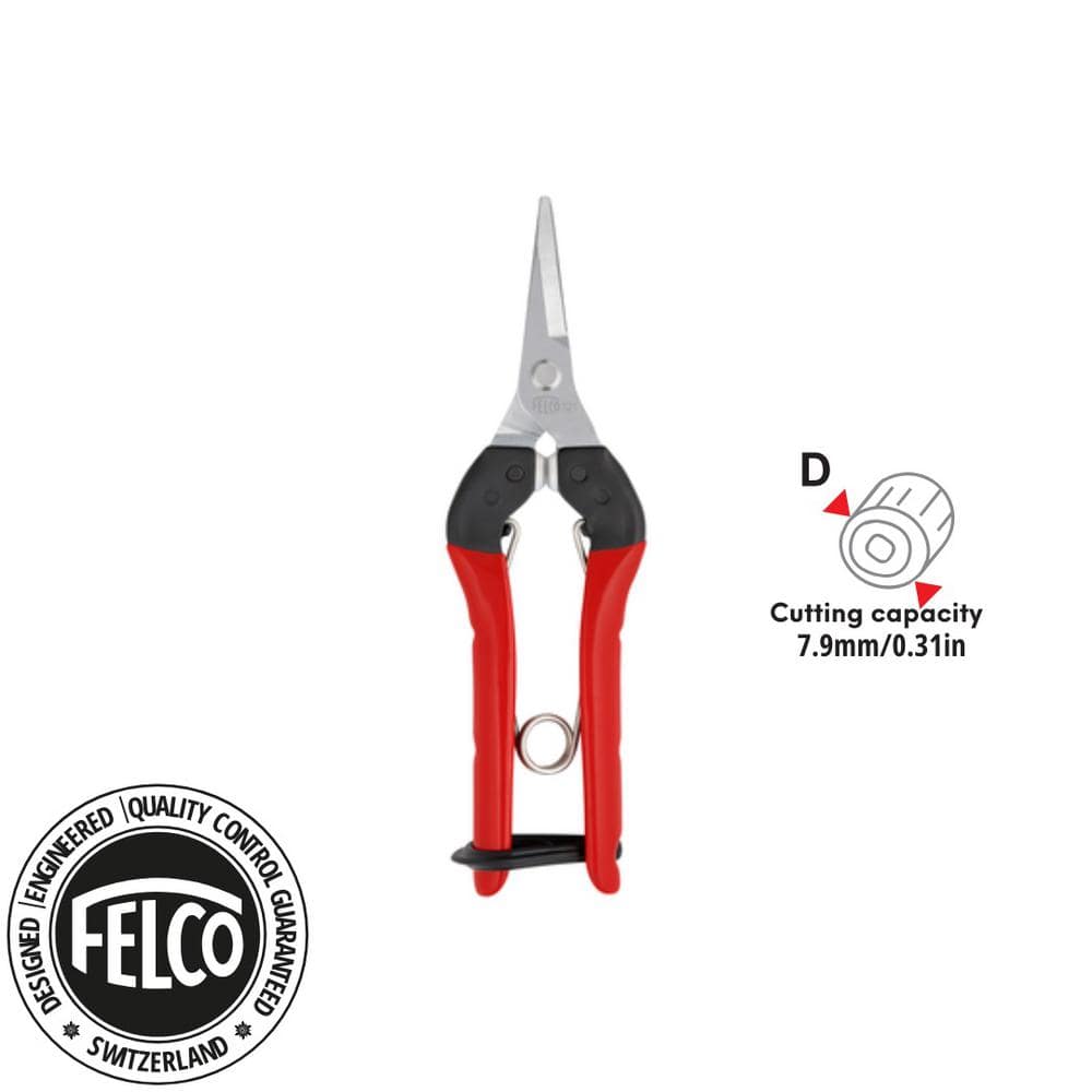 F 321 7 in. Snip with Bumpers Pruning Shears and Straight, High Carbon Steel Blade with Coating - Hercitys