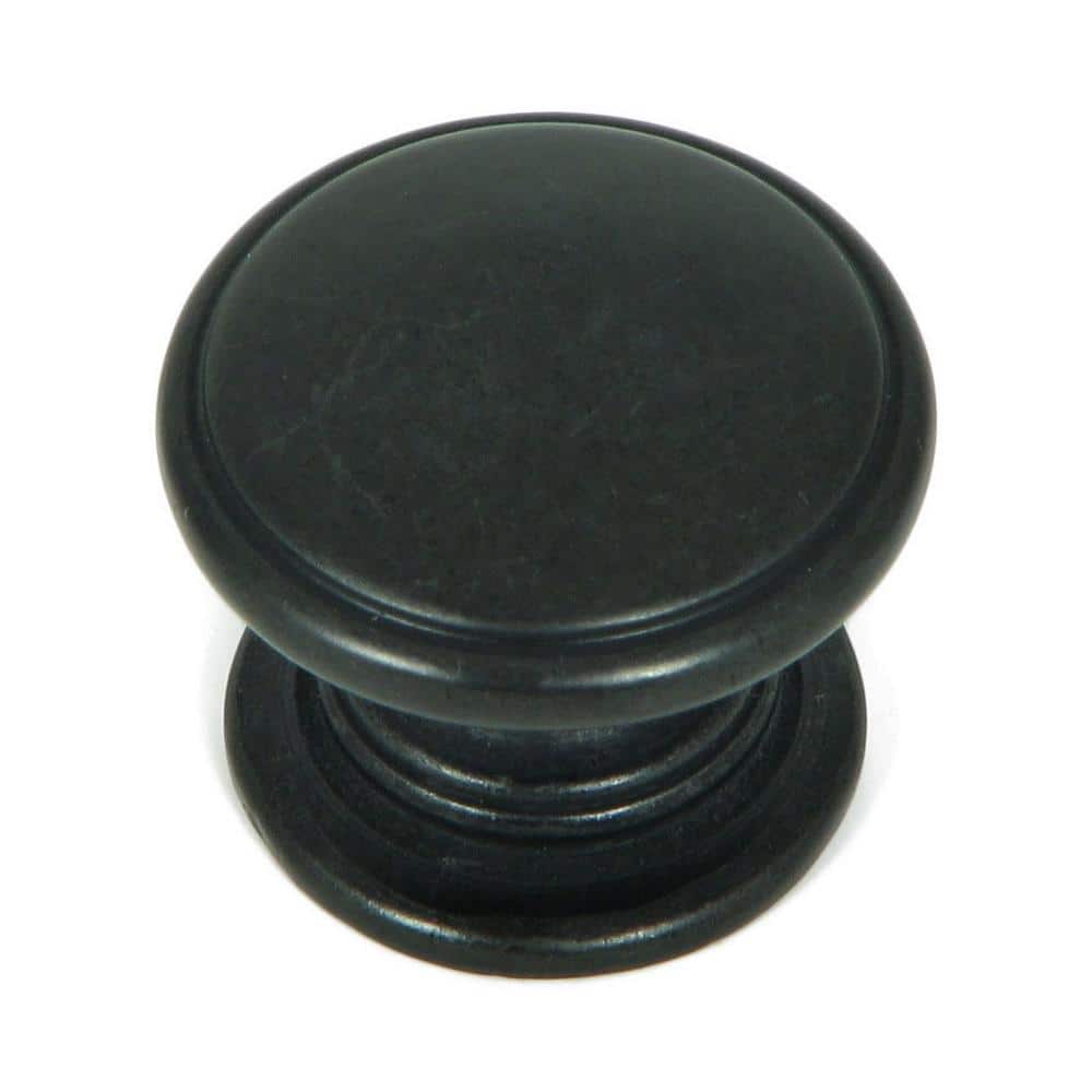 Saybrook 1-1/4 in. Antique Black Round Cabinet Knob (10-Pack) - Hercitys