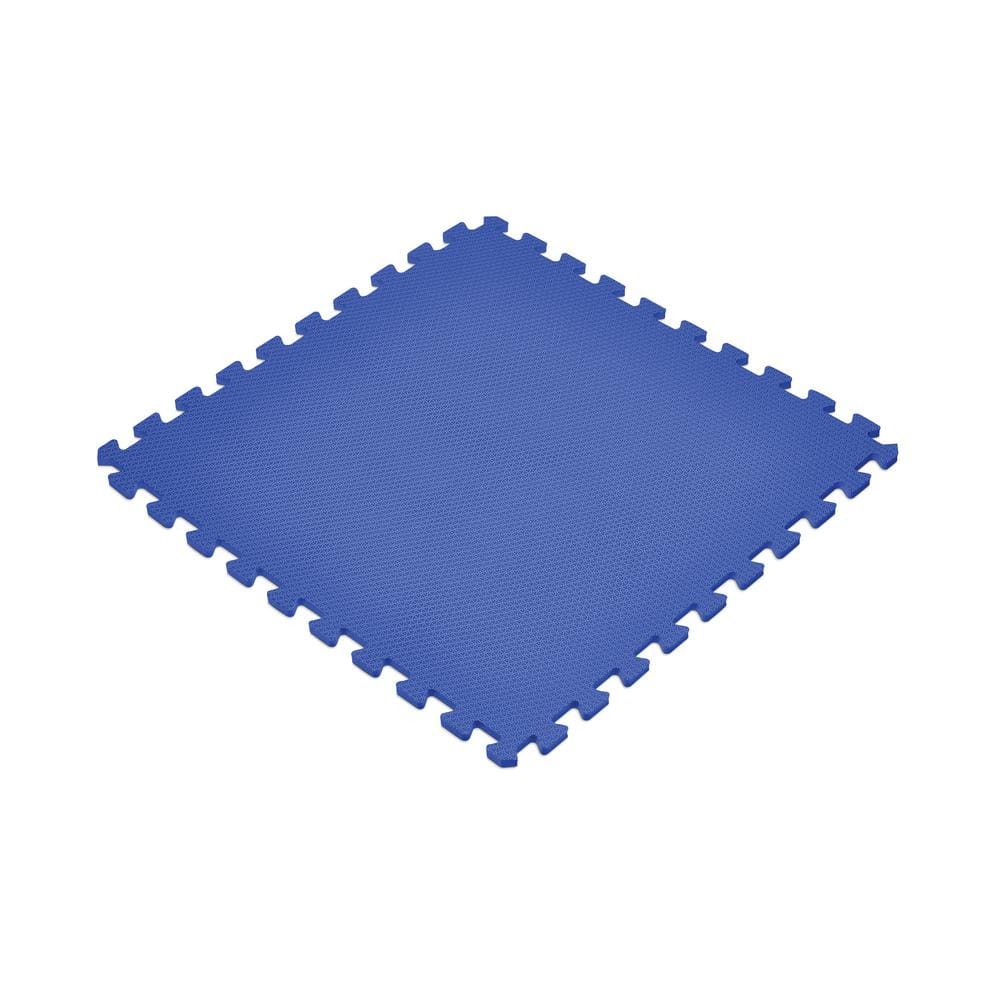 Blue 24 in. x 24 in. EVA Foam Non-Toxic Solid Color Interlocking Tiles (120 sq. ft. – 30 tiles) - Hercitys
