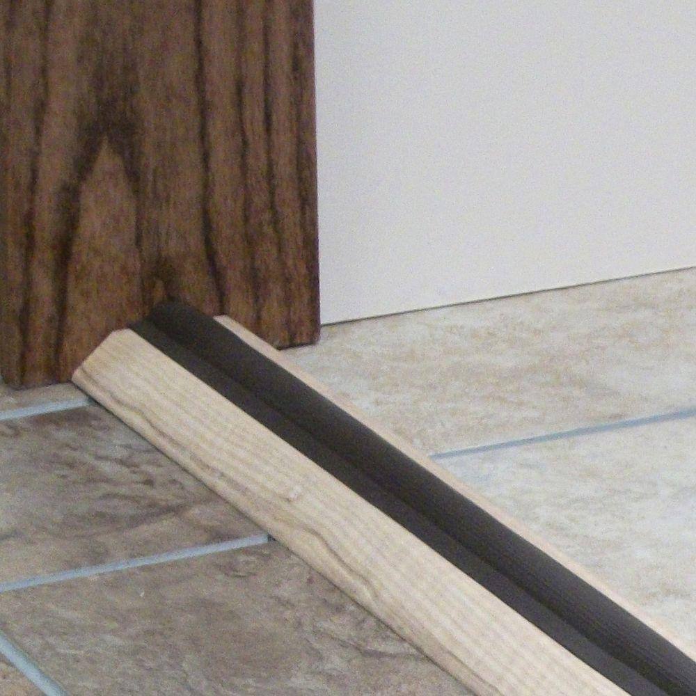 Low 3.5 in. x 96 in. Unfinished Hardwood Threshold with Replaceable Vinyl Seal - Hercitys