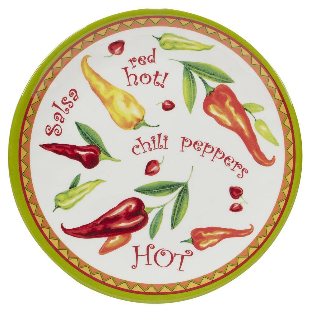 Red Hot Multicolored Melamine Salad Plate 9 in. (Set of 6) - Hercitys