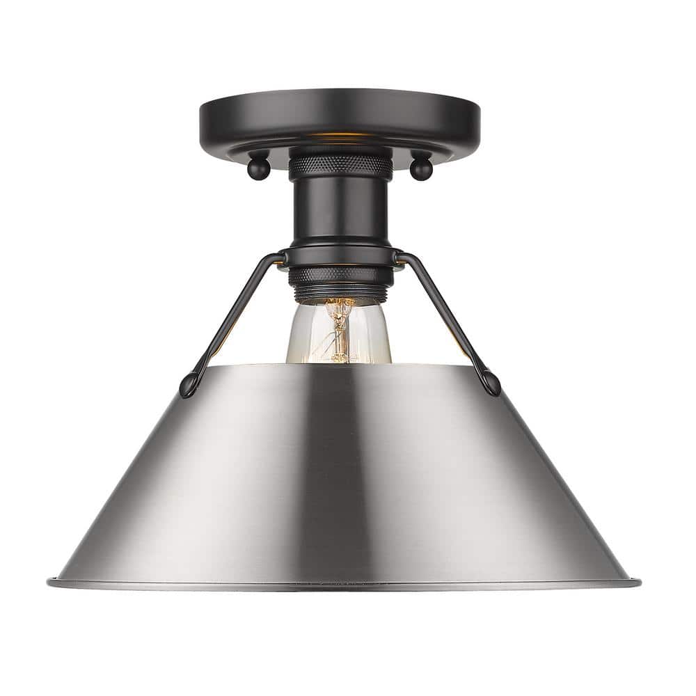 Orwell 10 in. 1-Light Matte Black Flush Mount - Hercitys
