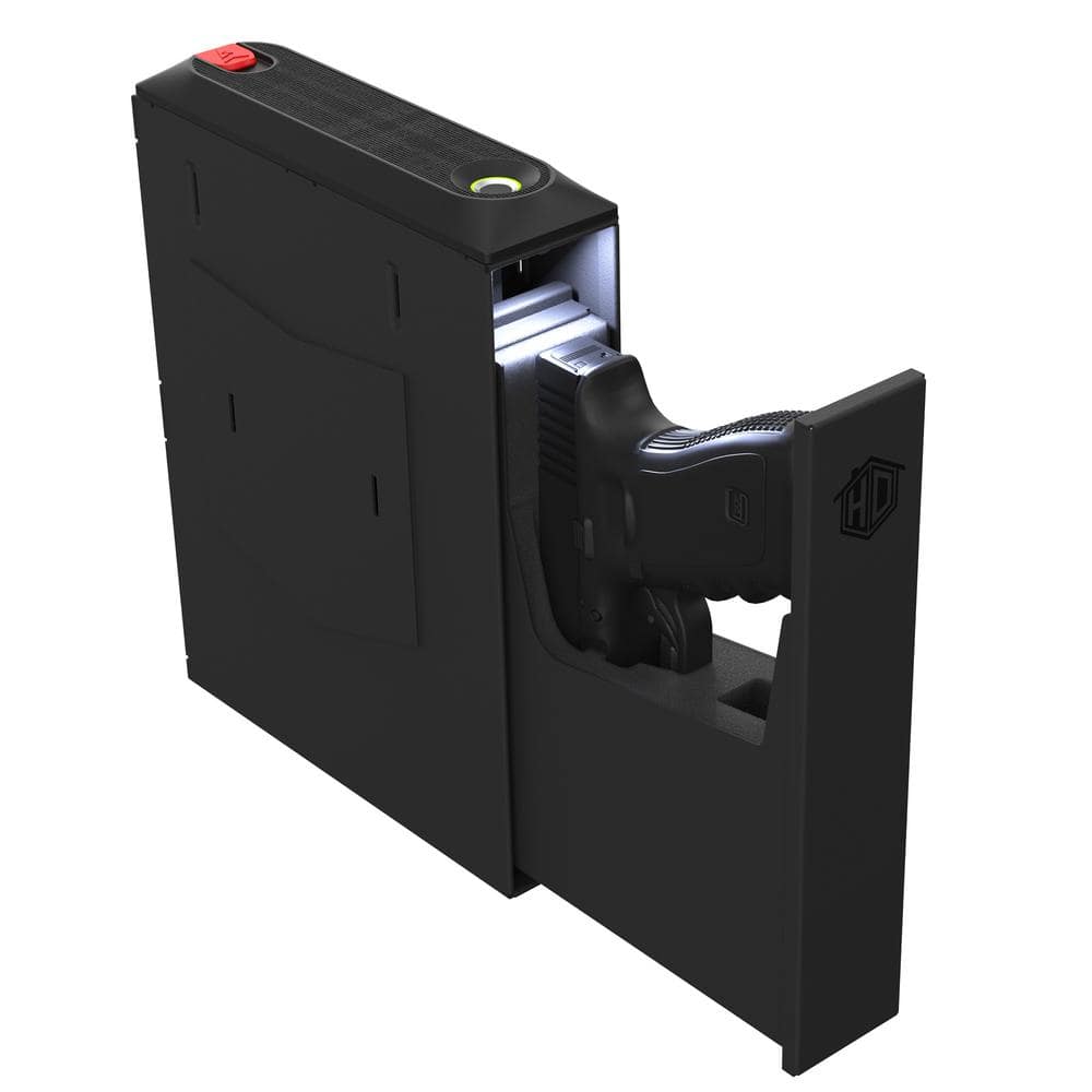 Home Defense Quick Access Side Mount Handgun Vault with Biometric Lock, Matte Black - Hercitys