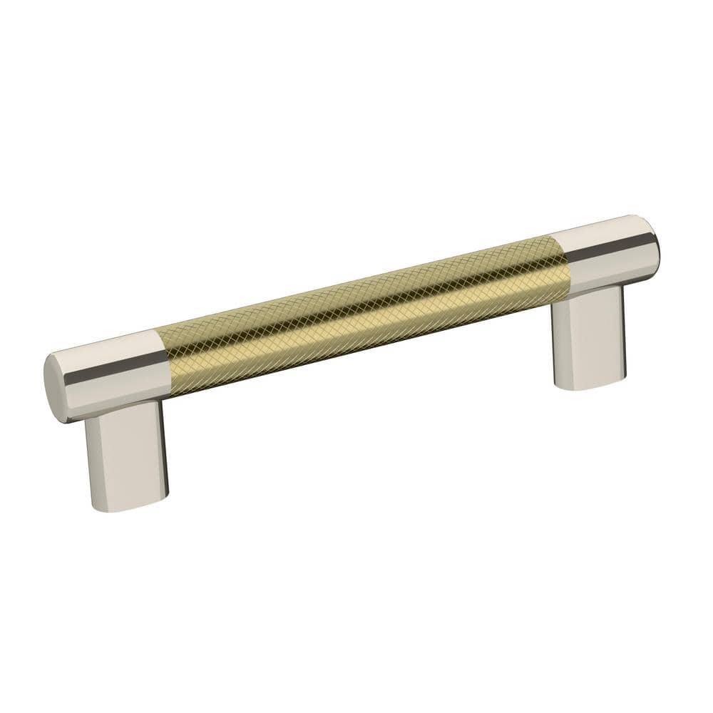 Esquire 5-1/16 in. (128mm) Modern Polished Nickel/Golden Champagne Bar Cabinet Pull - Hercitys