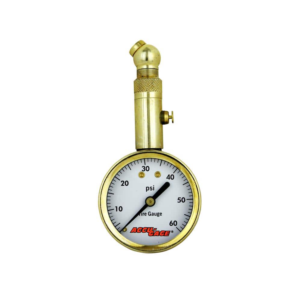 Dial Tire Pressure Gauge, Swivel Angle Air Chuck, 0-60 PSI - Hercitys