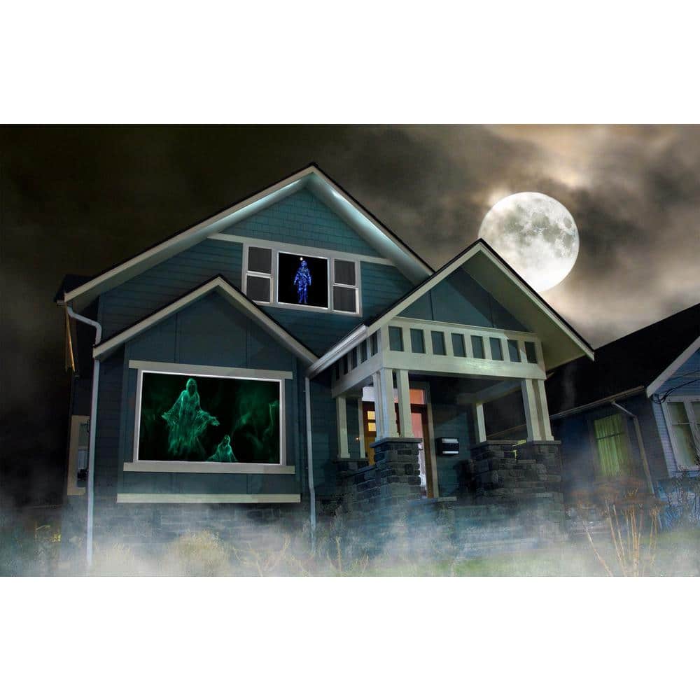 Spooky Halloween Hollusion Digital Decoration Kit Includes 8 AtmosFX Video Effects for Halloween 5.5 ft. x 9 ft. Screen - Hercitys