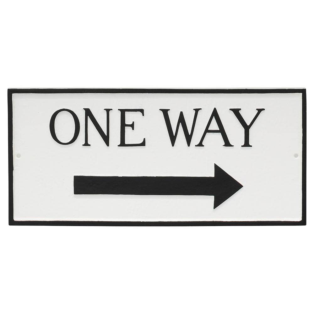 7.25 in. x 15.75 in. Standard Rectangle Right One Way Statement Plaque Sign – White/Black - Hercitys