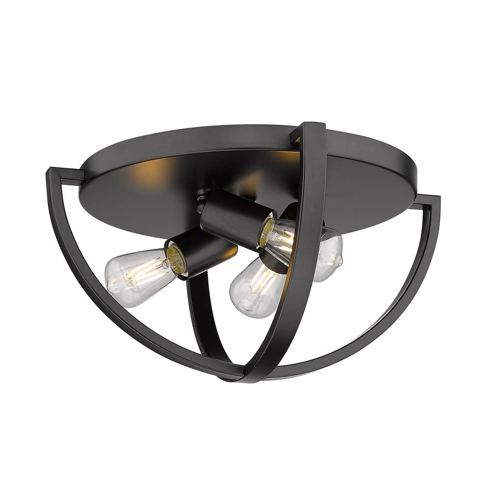 Colson 14.125 in. 3-Light Matte Black Flush Mount - Hercitys