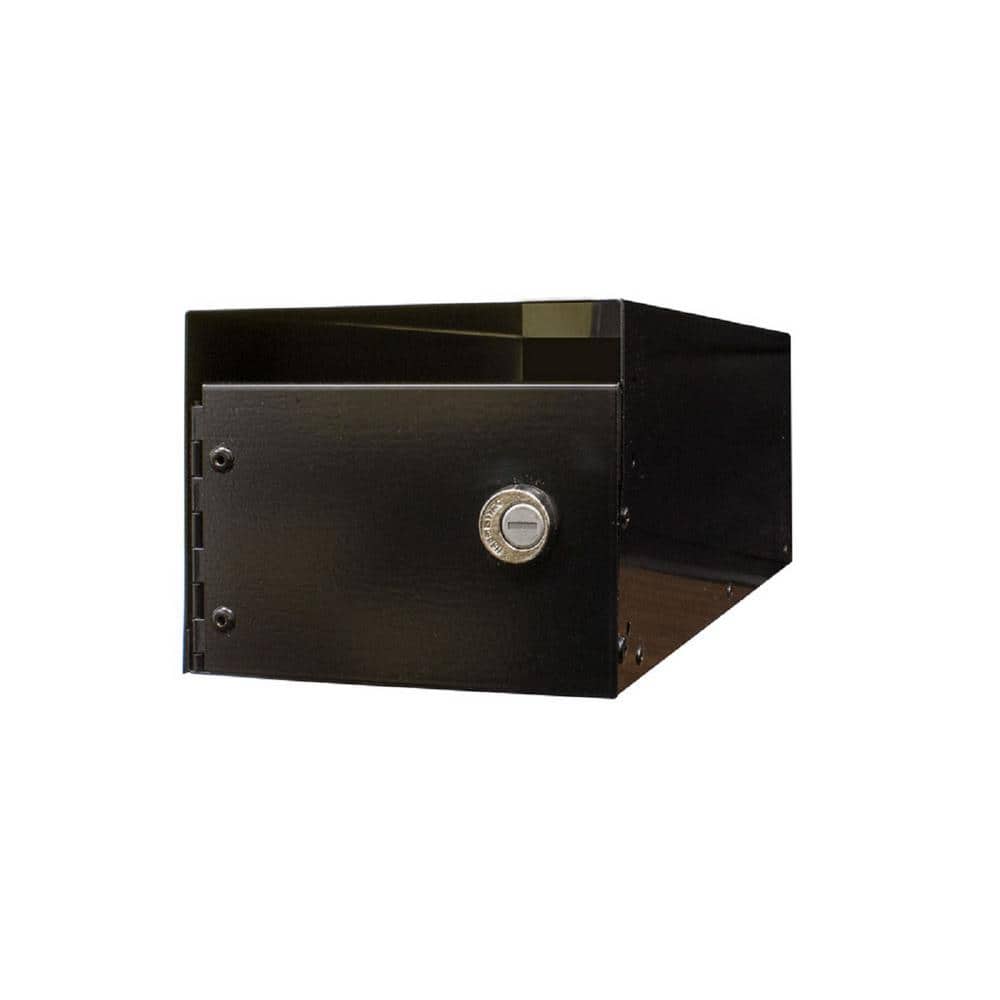 Lewiston Black Post Mount Locking E1 Economy Mailbox Insert - Hercitys