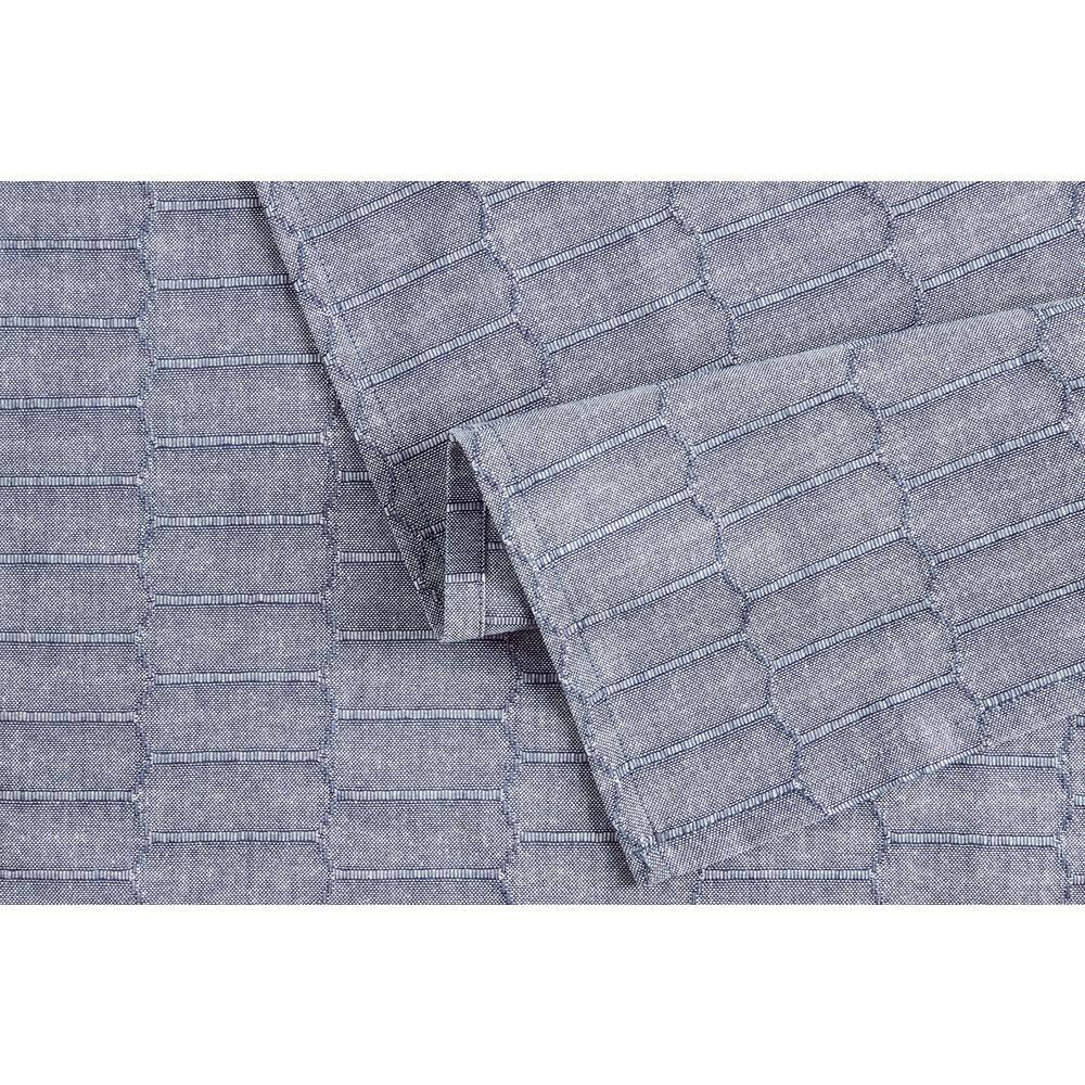 Honeycomb Modern Farmhouse 70 in. Round Blue Cotton Tablecloth - Hercitys