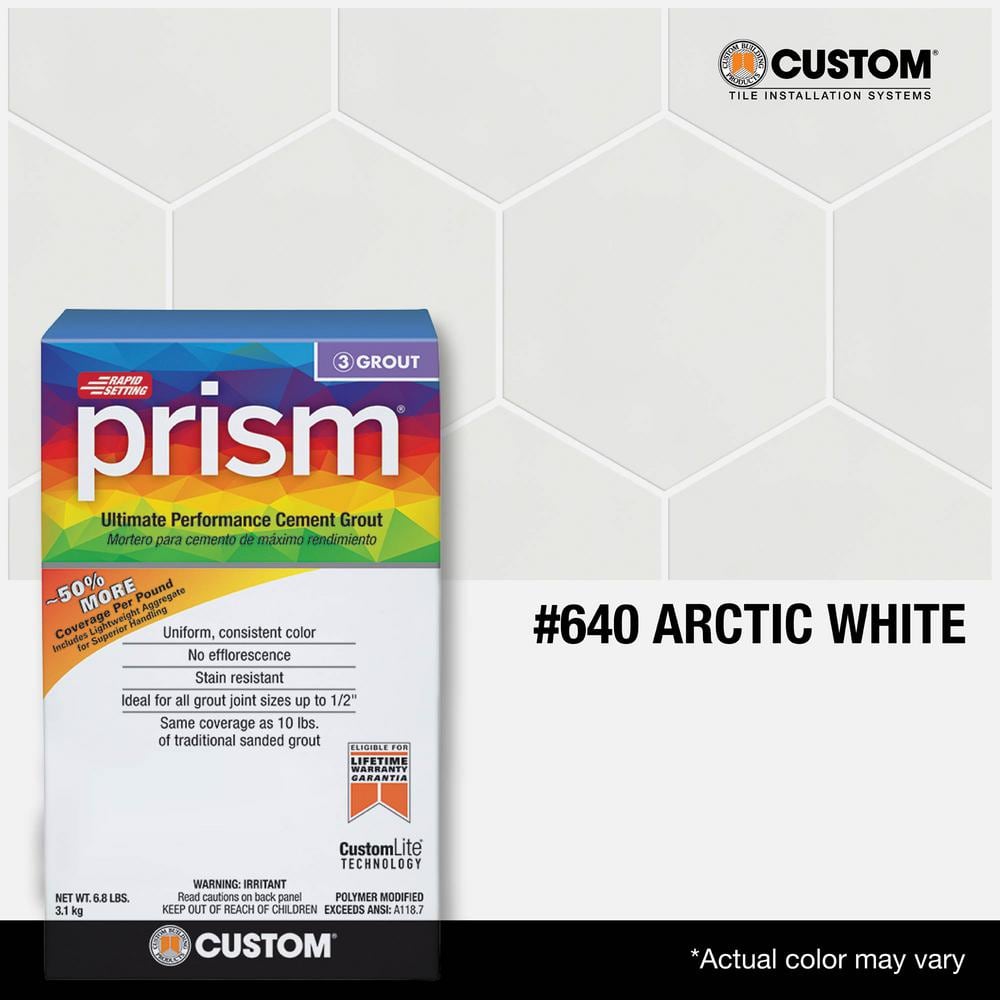 Prism #640 Arctic White 17 lb. Ultimate Performance Rapid Setting Grout - Hercitys