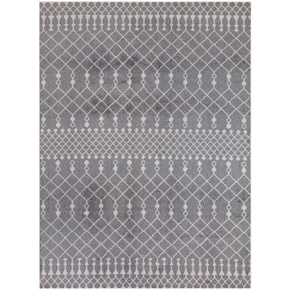 Astra Machine Washable Denim 5 ft. x 7 ft. Moroccan Transitional Area Rug - Hercitys
