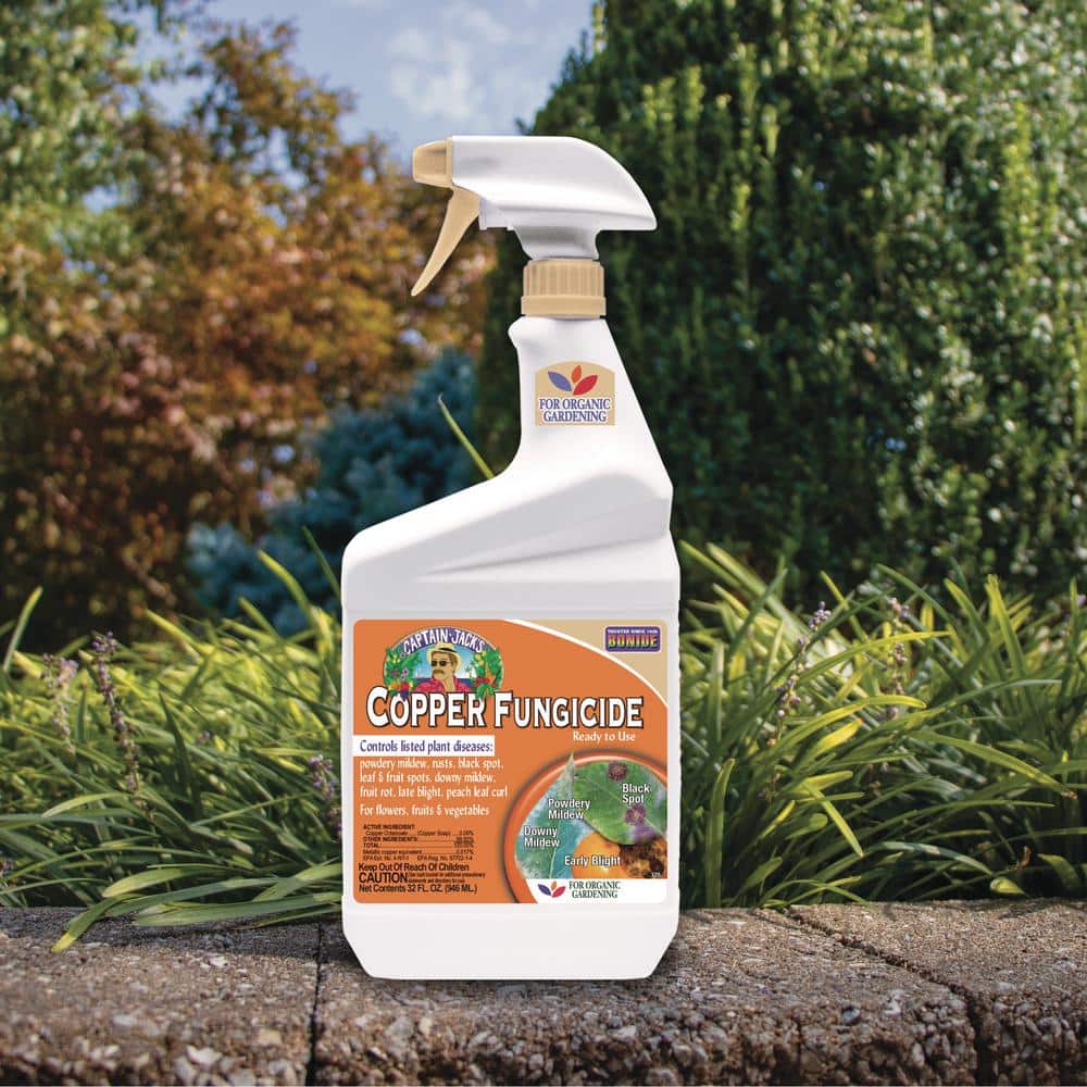 Captain Jack’s Copper Fungicide, 32 oz. Ready-to-Use Spray for Organic Gardening, Controls Common Diseases - Hercitys