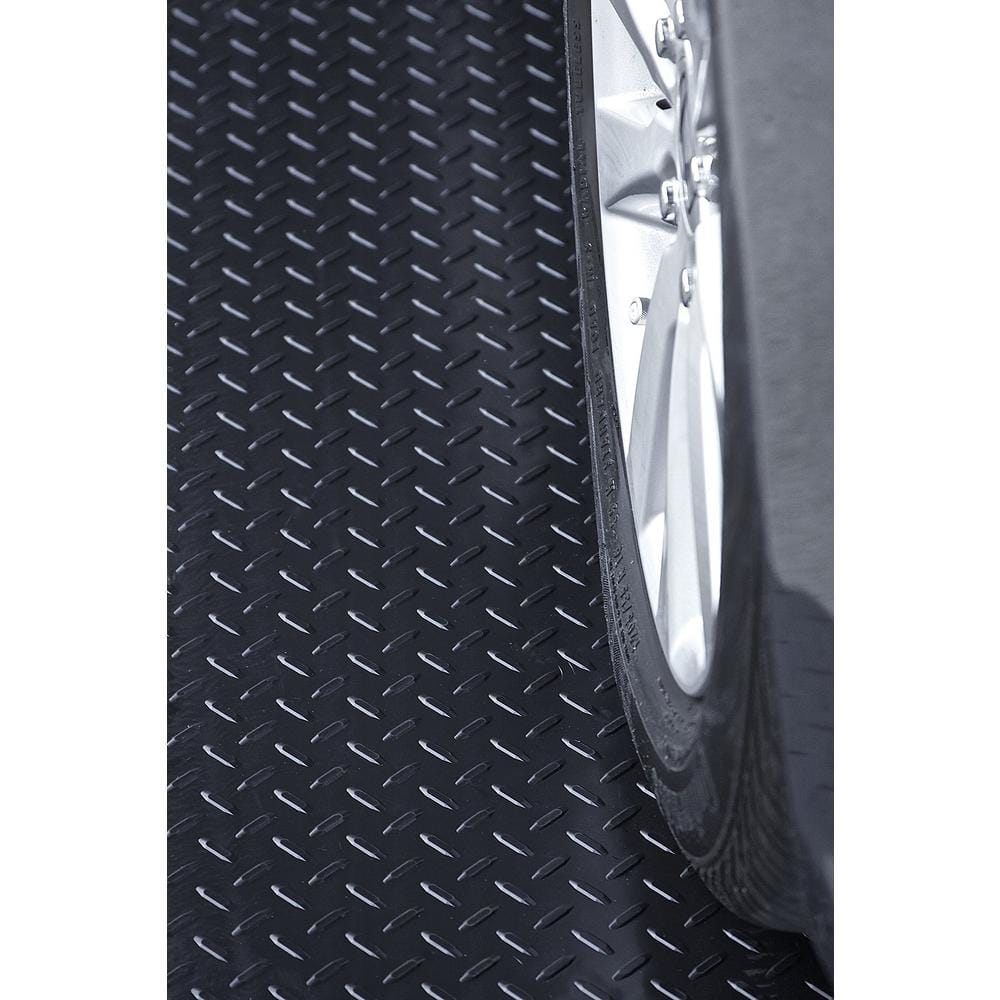 Diamond Plate 4 ft. W x 8 ft. L Black Commercial Grade Vinyl Garage Flooring Rolls - Hercitys