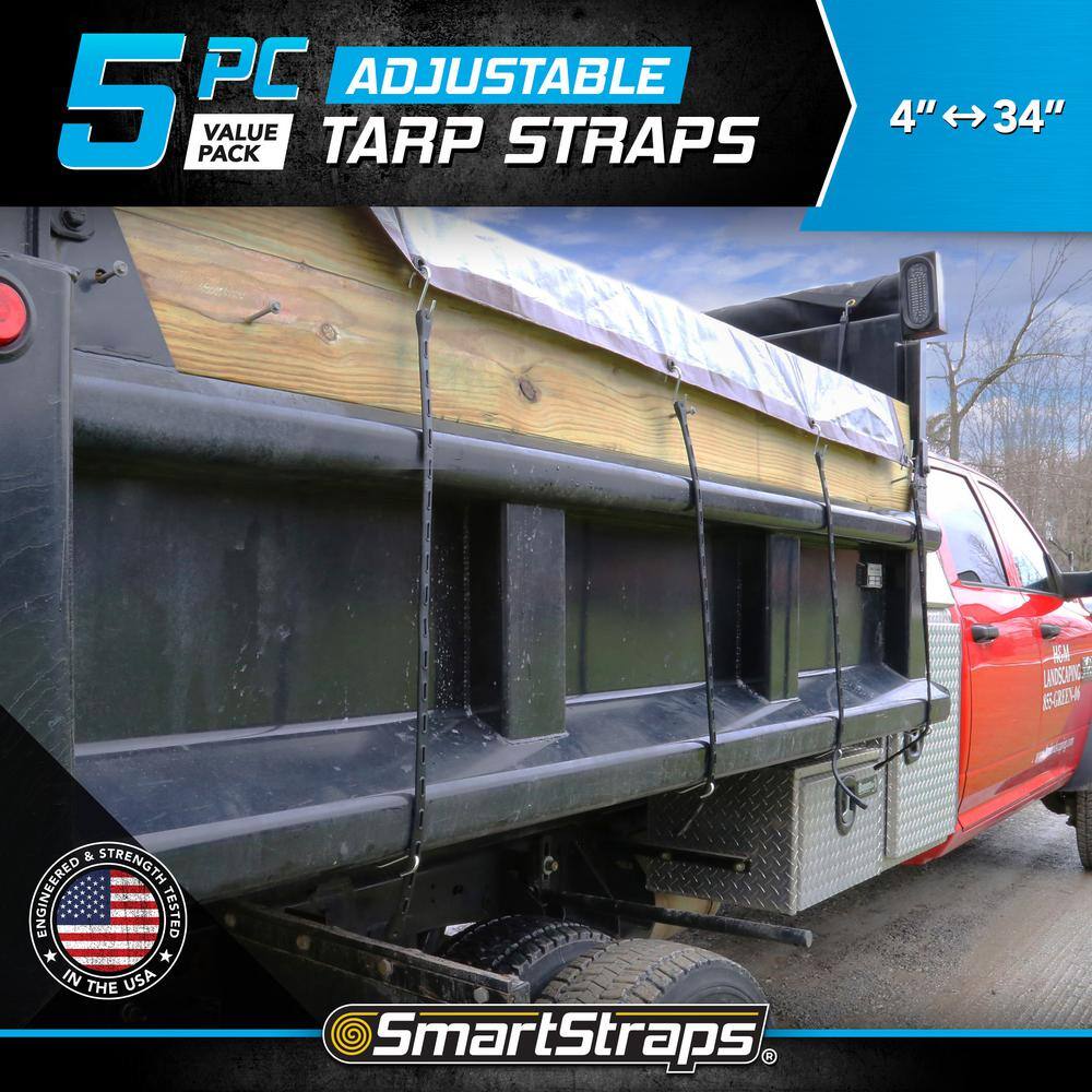 Adjustable Tarp Straps Value Pack – 5 piece - Hercitys