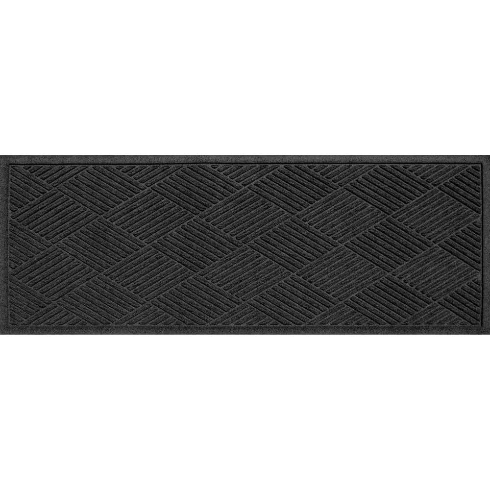 Waterhog Diamonds Charcoal 35 in. x 97 in. PET Polyester Indoor Outdoor Runner Doormat - Hercitys