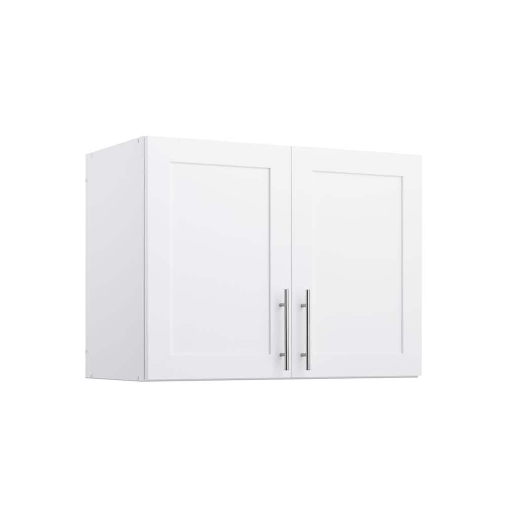 Elite 32 in. W x 24 in. H x 16.75 in. D 2-Shelf Wall Mounted Cabinet with Panel Doors in White - Hercitys