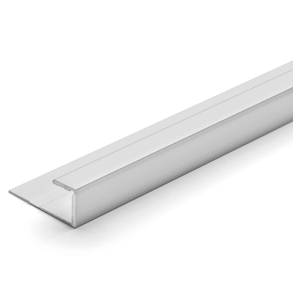 Satin Silver 5.5 mm x 84 in. Aluminum Square Cap Floor Transition Strip - Hercitys