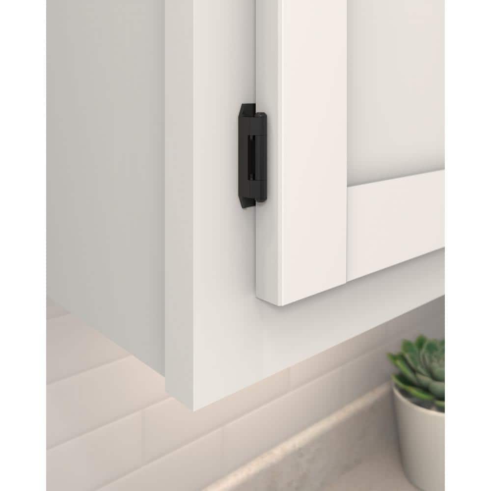 Matte Black 3/8 in. (10 mm) Inset Double Demountable, Cabinet Hinge (2-Pack) - Hercitys