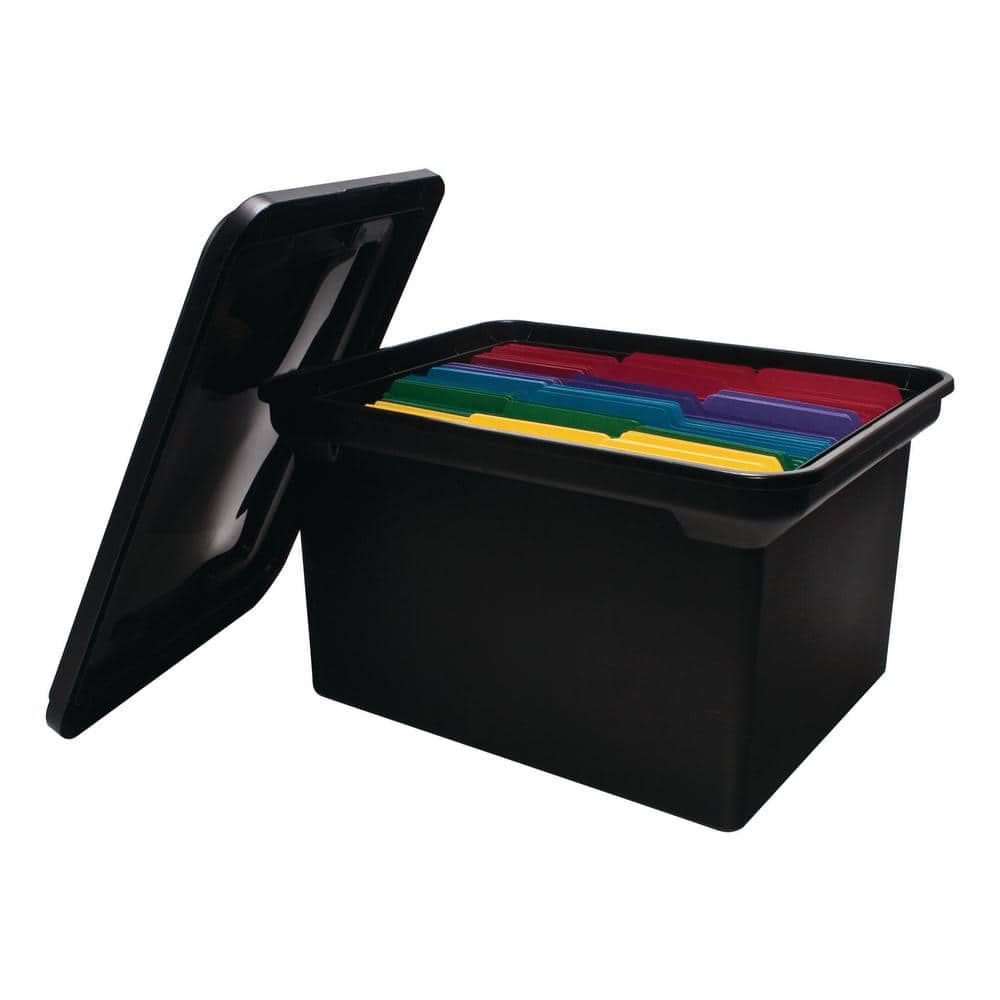 8 Gal. StorageTote with Lid in Black - Hercitys