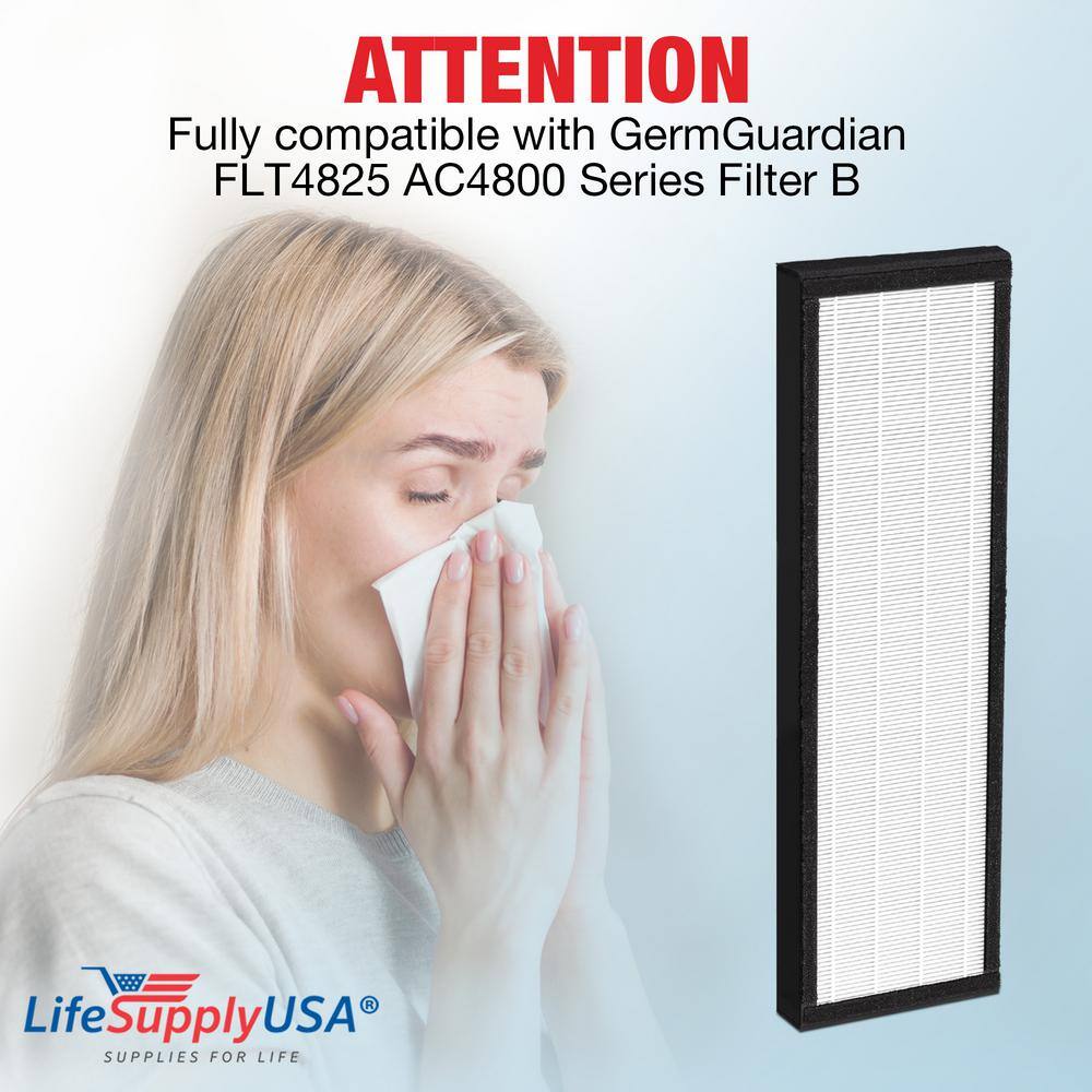 True HEPA Filter Replacement Compatible with Germ Guardian FLT4825 AC4800 Series Filter B Air Purifier - Hercitys