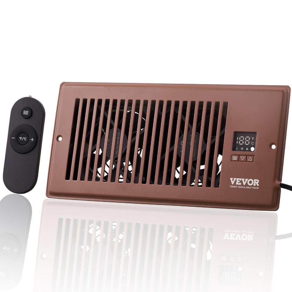 Register Booster Fan, Quiet Vent Booster Fan Fits 4 in. x 10 in. Register Holes for Heating Cooling Smart Vent, Brown - Hercitys