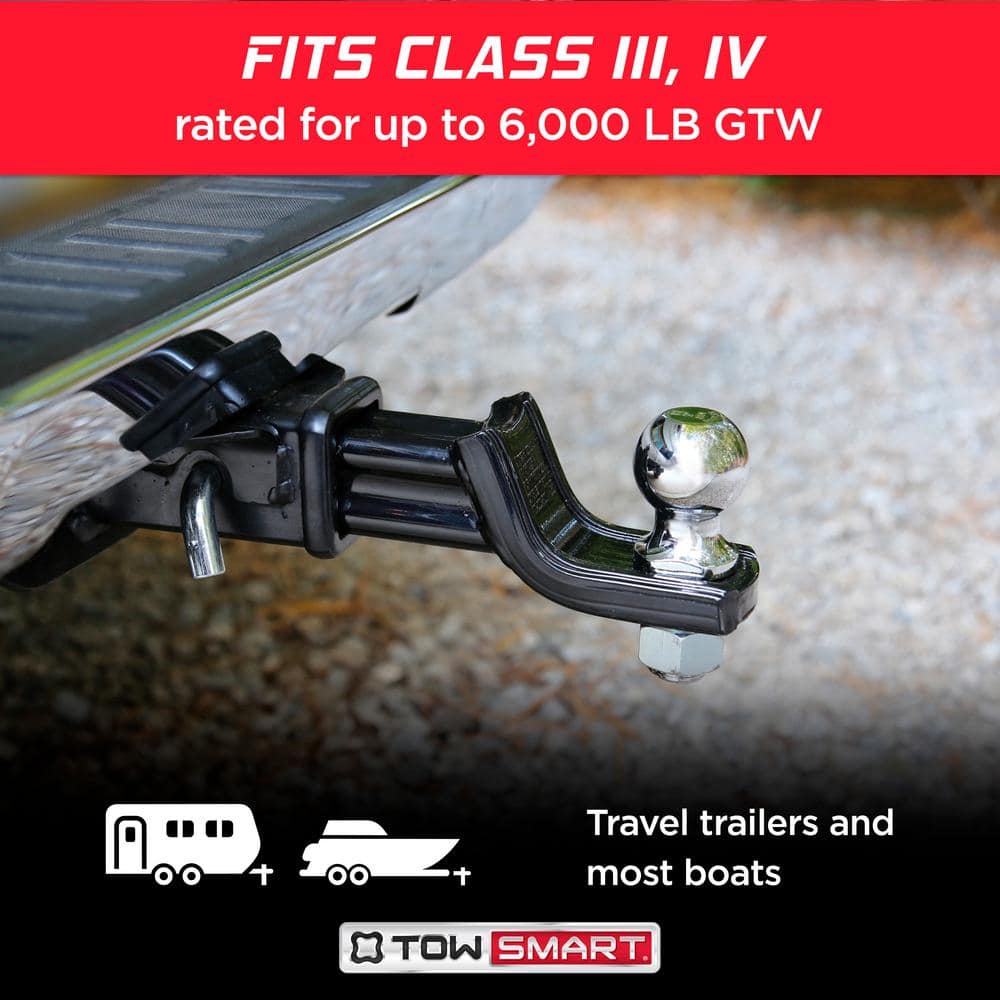 Class 3 6,000 lb. 2 in. Drop, 3/4 in. Rise, 1 in. Shank X-Mount Reversible Trailer Hitch Ball Mount - Hercitys