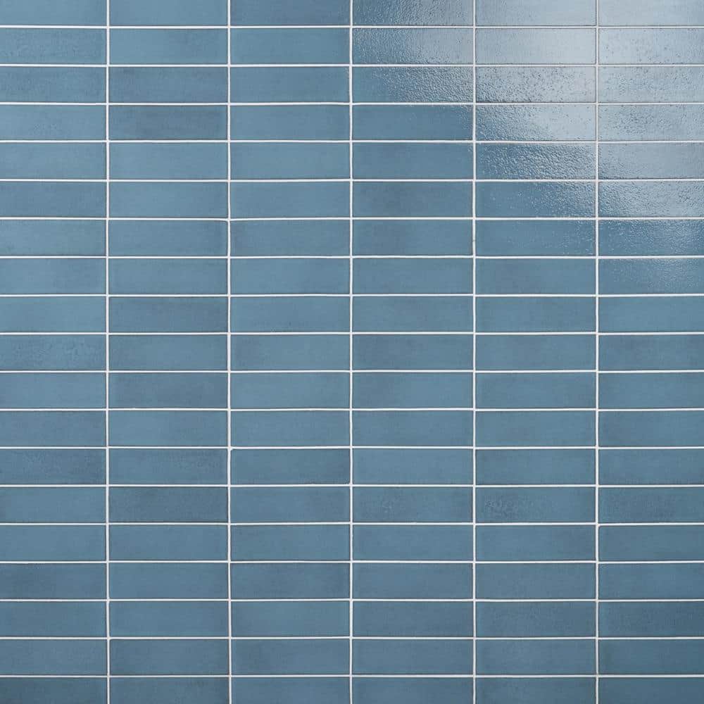 Vibe Turquoise 2.36 in. x 7.87 in. Glossy Lava Stone Cement Subway Wall Tile (3.88 sq. ft./Case) - Hercitys