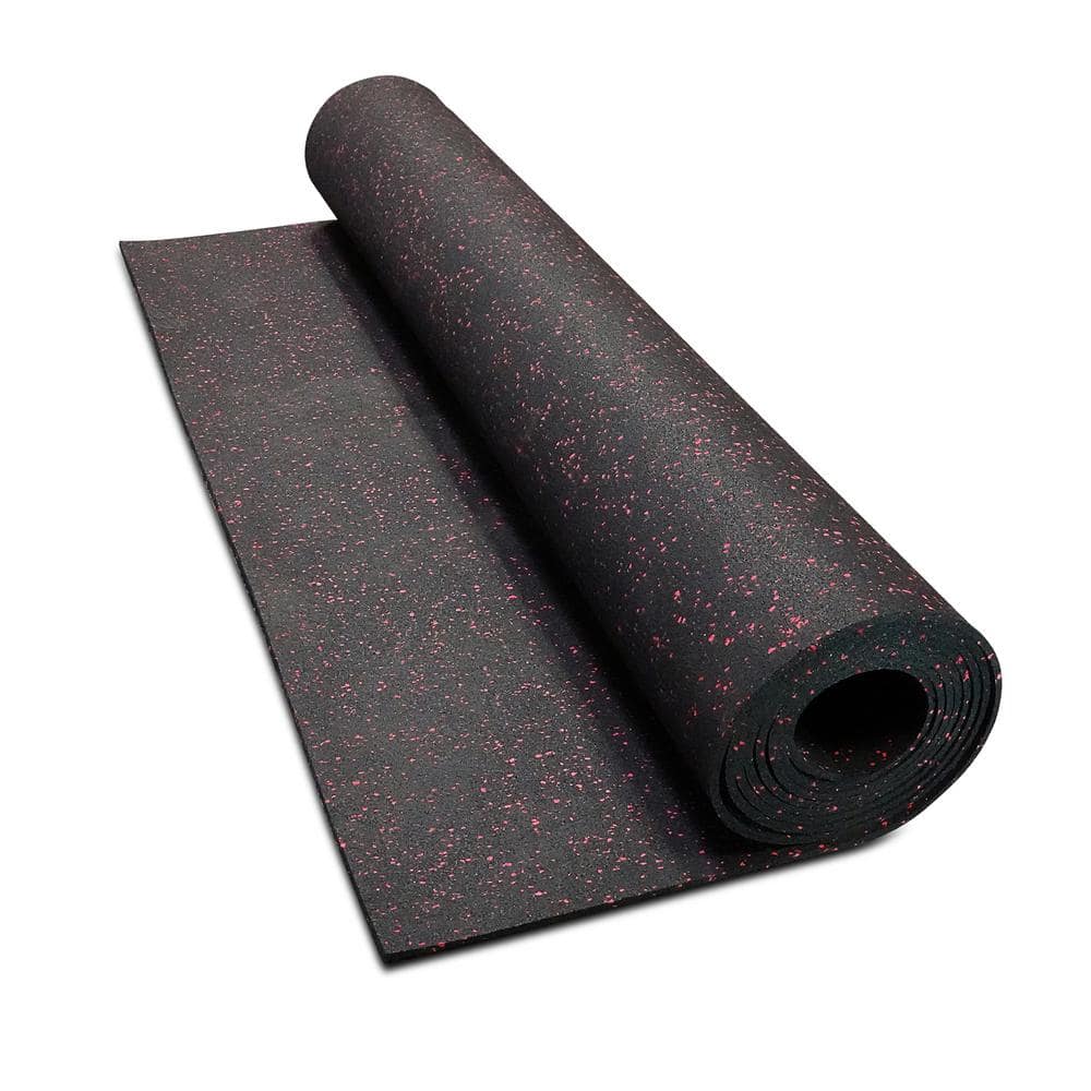 Isometric Red 48 in. x 180 in. x 0.3 in. Rubber Gym/Weight Room Flooring Rolls (60 sq. ft.) - Hercitys