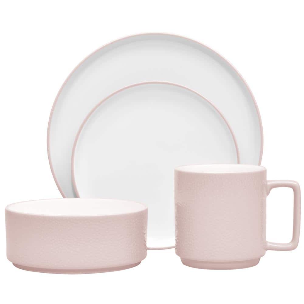 Colortex Stone Blush Porcelain 4-Piece Place Setting, Service for 1 - Hercitys