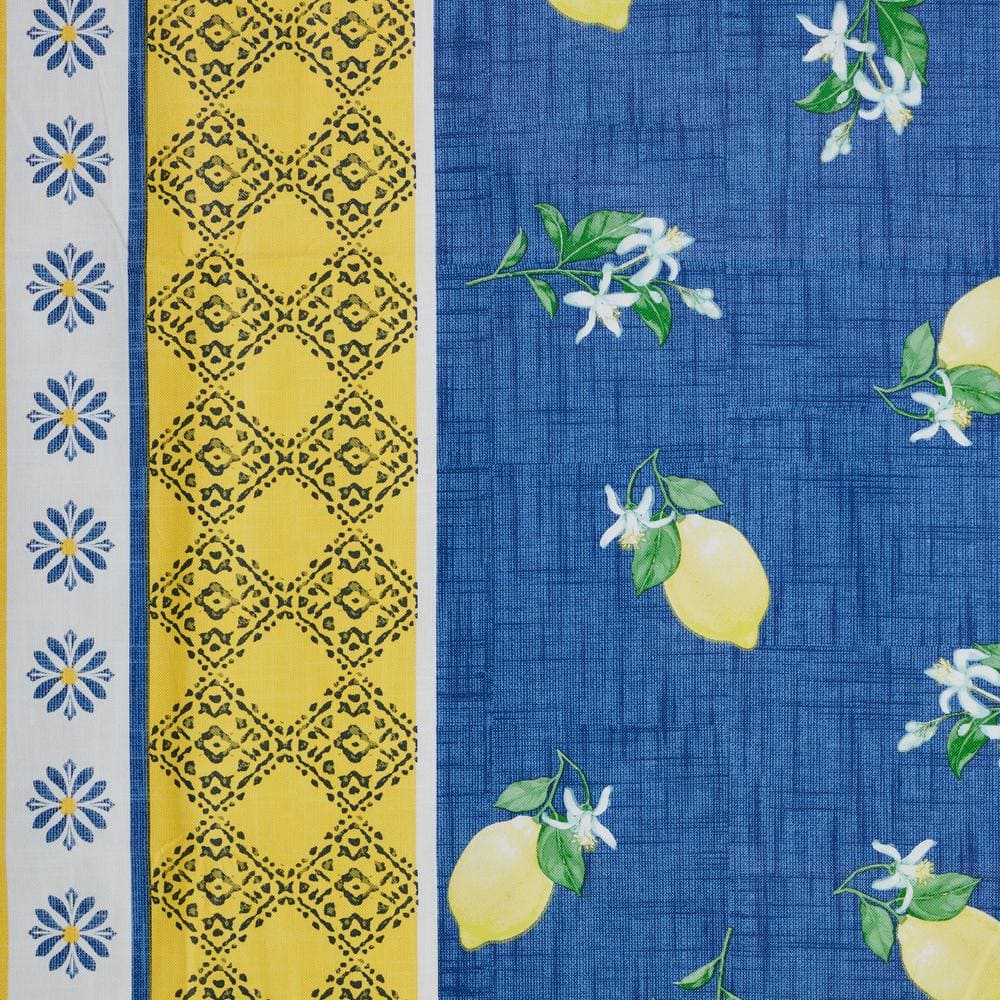 Lemon Bliss Multi Print 100% Vinyl Tablecloth 60″X84″ Oval - Hercitys