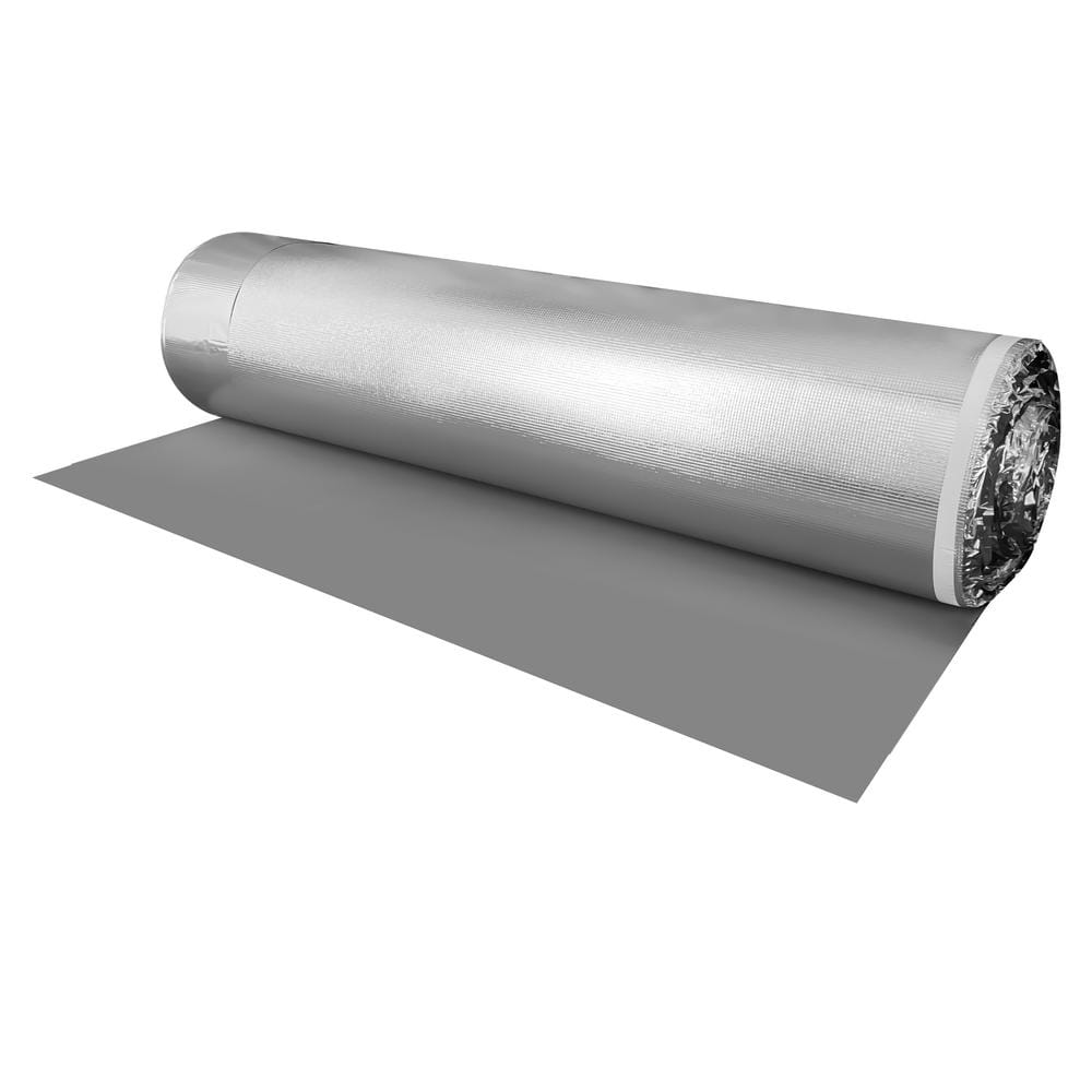 Premium Plus 200 sq.ft. 43 in. W x 56 ft. L x 3.0 mm T 120 mil Acoustic Underlayment with Silver Foil for Laminate Floor - Hercitys