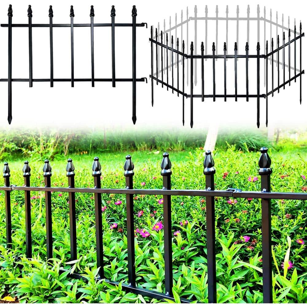 Garden Fence 22″ Wide x 18″ High (5 Panels, Total Length 9.17 feet) Metal Border Folding Fence - Hercitys